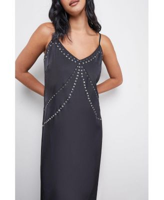 Women's Premium Stud Embellished Slip Dress