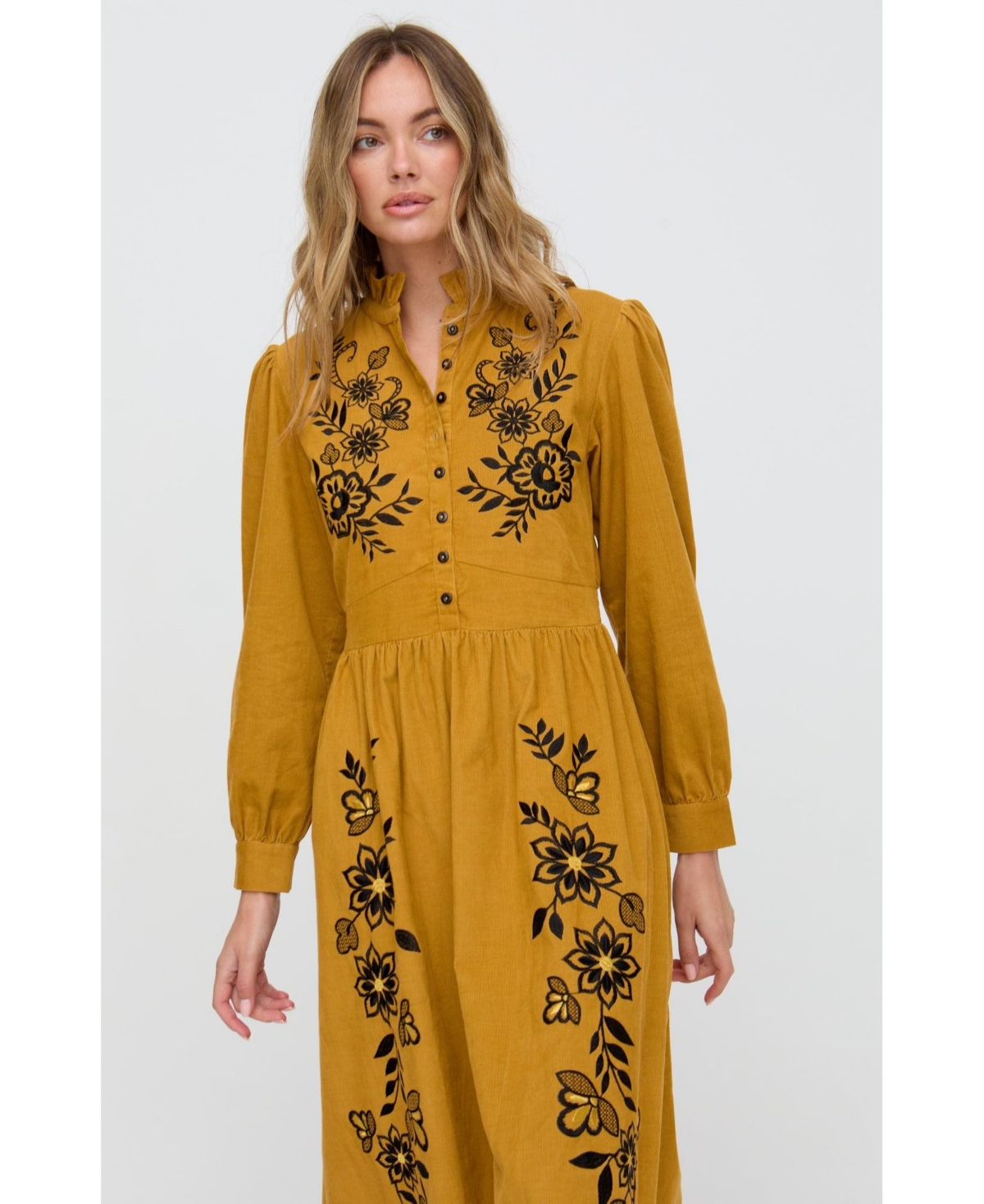 Raffya Women's Puglia Corduroy Midi Dress