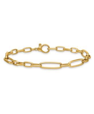 Solid 18k Yellow Gold Italian 8 Inch 5.9mm Sizes Paperclip Links Bracelet