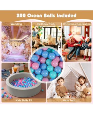 42.5-Inch Round Foam Ball Pit for Toddlers with Sponge Filling, Washable Cover