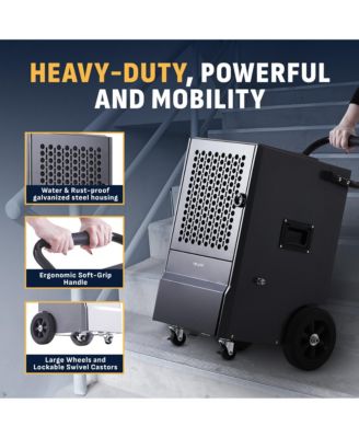 160 Pints Commercial Dehumidifier with Pump, Drain Hose, Cover up to 8000 sq. ft. for basement
