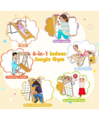 6-in-1 Kids Indoor Jungle Gym Playground for Ages