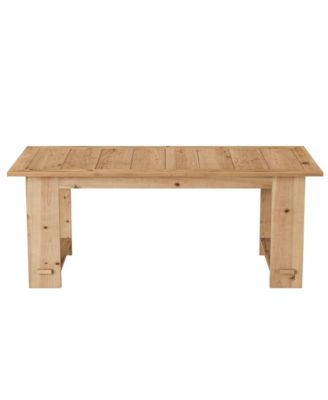 63 Solid Wood Dining Table, Rectangle Kitchen Table for 4-6 People