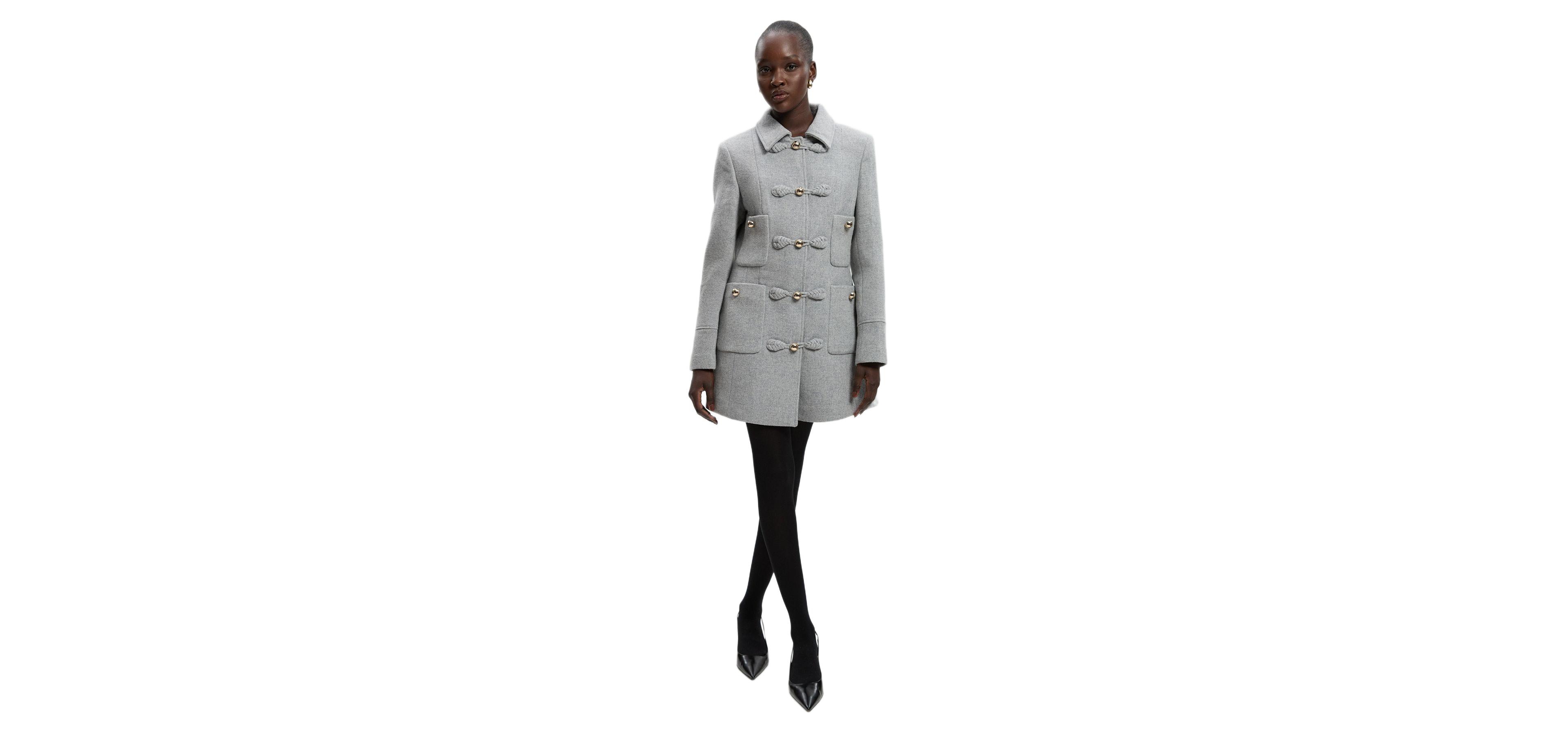 Karen Millen Women's Sculpted Midi Knot-Front Occasion Coat