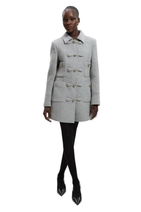 Женские куртки Karen Millen Women's Sculpted Midi Knot-Front Occasion Coat