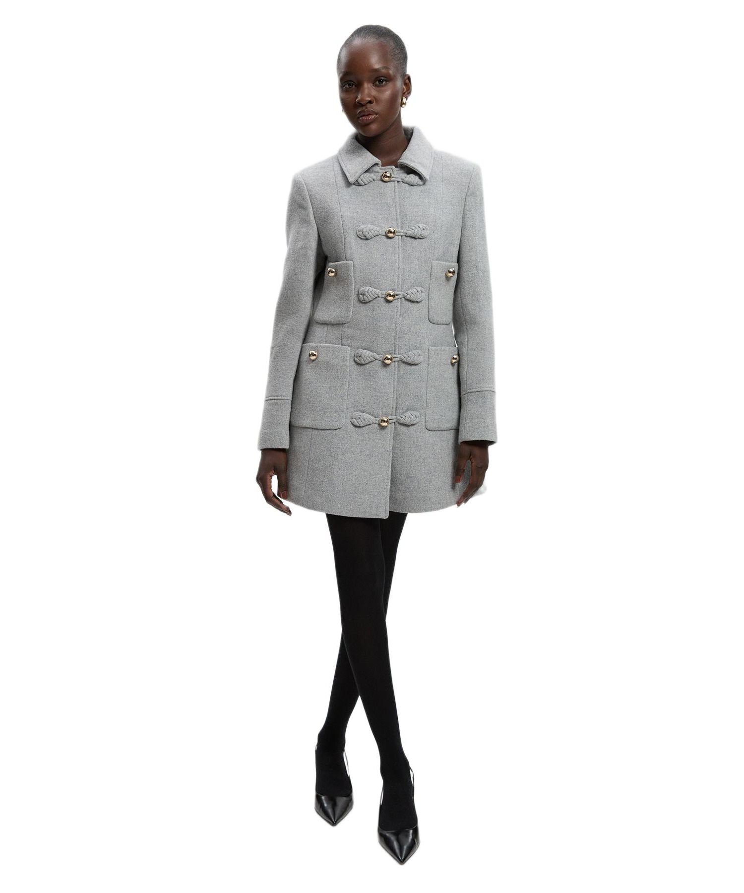 Women's Sculpted Midi Knot-Front Occasion Coat
