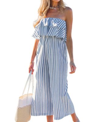 Women's Off the Shoulder Zipper Closure Jumpsuit