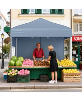 6.5x6.5 ft Pop-Up Canopy Tent with 4 Sidewalls and Wheeled Carry Bag