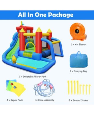 Inflatable Bounce House with Splash Pool, Climb & Slide, Blower Included