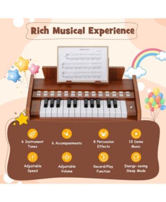 25-Key Children's Piano Keyboard, Adjustable Speed & Volume for Early Music Education and Fun