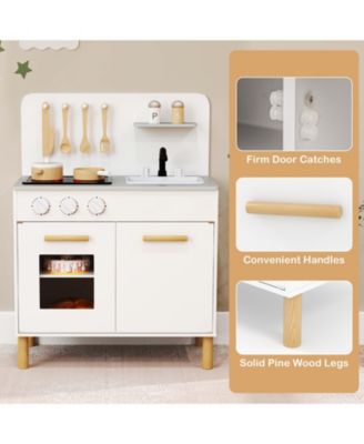 Kids Kitchen Playset with Cooking Accessories and Storage, Fun Pretend Play Toy