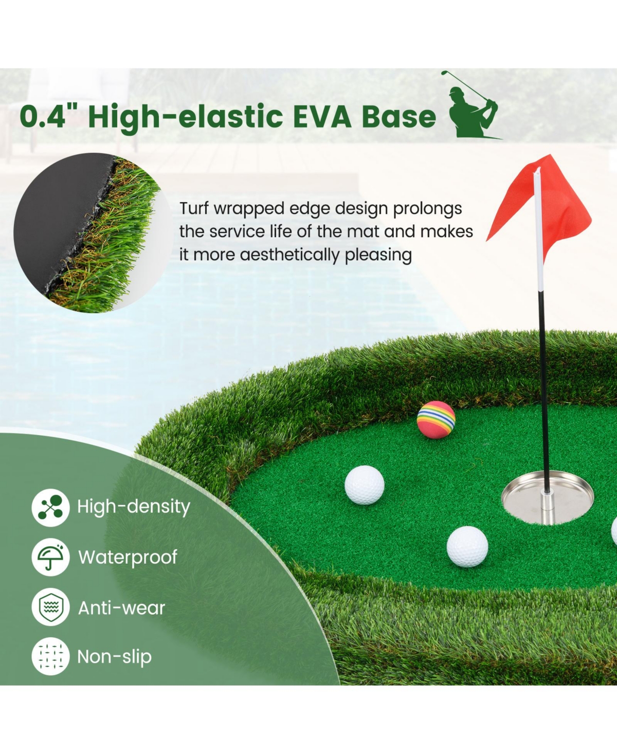 Mecale Oval Floating Pool Golf Chipping