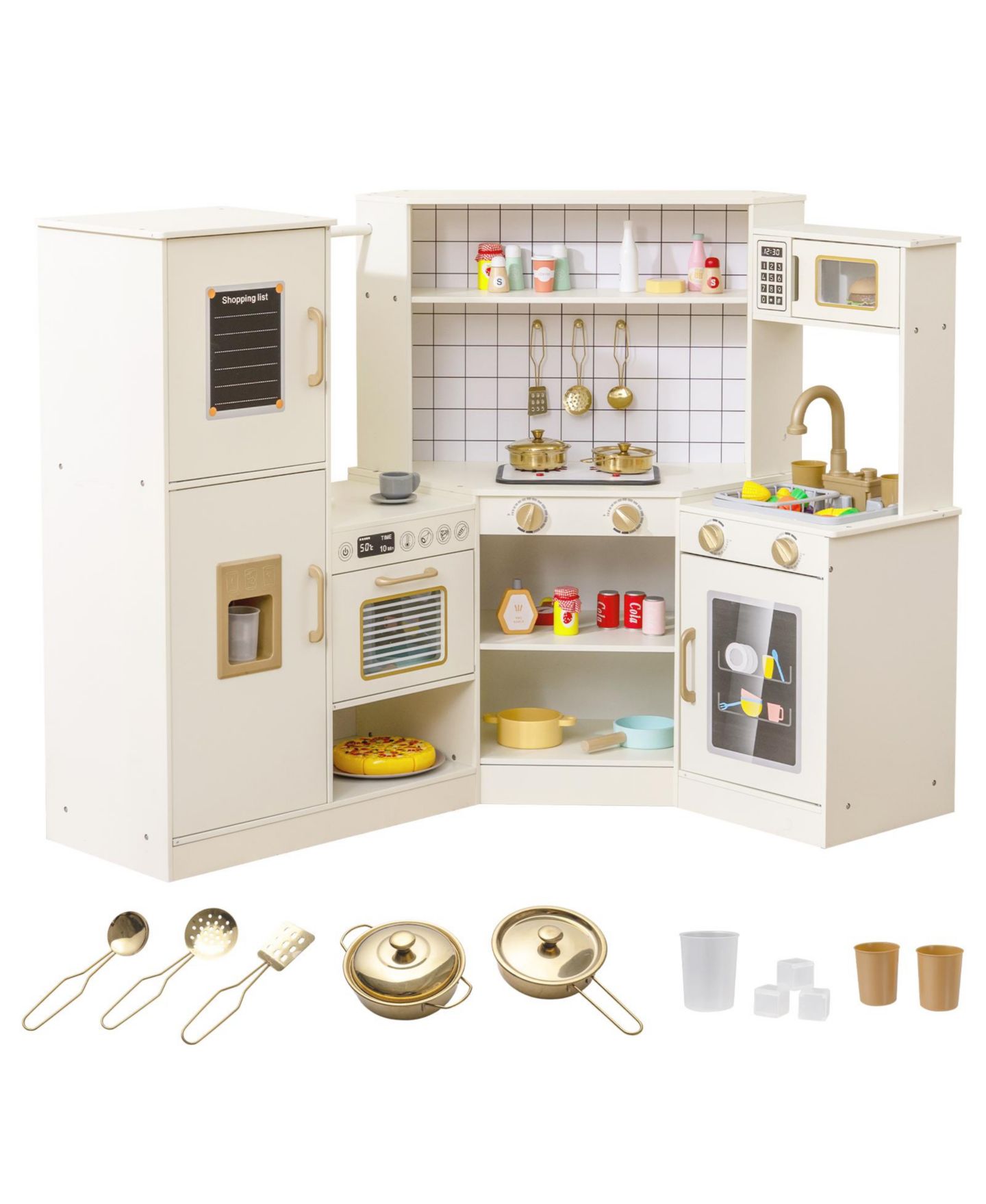Детская игрушка Mecale Corner Light-and-Sound Stovetop Play Kitchen, Ages 3+, цвет: Белый — фото 9
