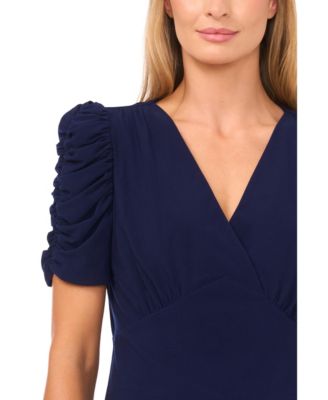 Women's V-Neck Puff-Sleeve Top