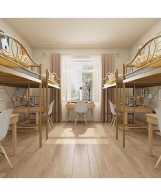 Loft Bed Twin Size, 400 Lbs Heavy Duty Metal Twin Loft Bed with Ladder & Safety Guardrail, Space-Saving, Noise Free, No Box Spring Needed