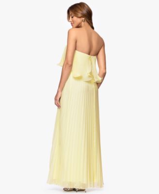 Women's Pleated Strapless Gown