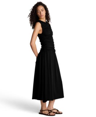 Women's Ruched A-Line Midi Dress