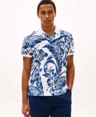 Men's Floral Print Polo Shirt