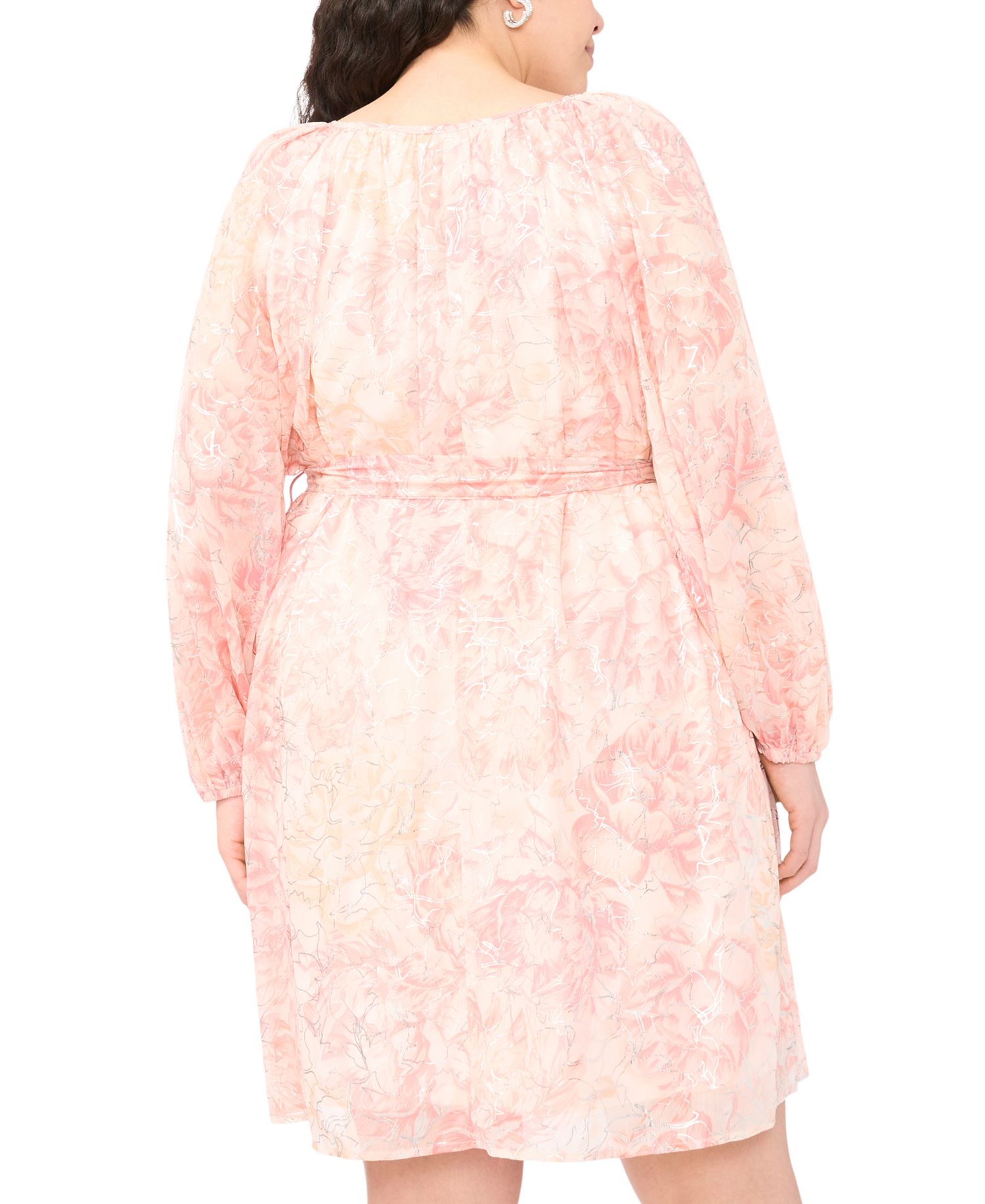 Plus Size Round Neck Shift Dress