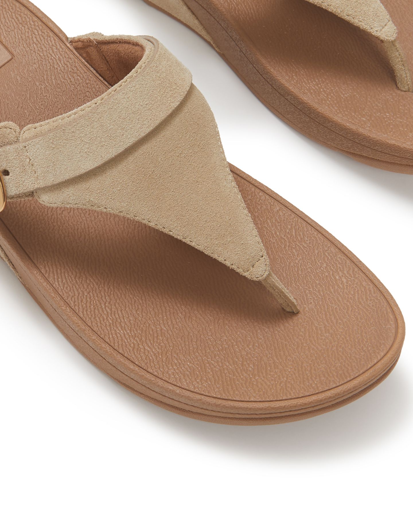 Женские сандалии FitFlop Lulu Buckle Wedge Heel, цвет: Капучино — фото 4