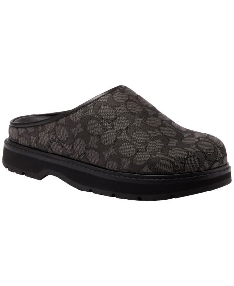 Мужские сабо COACH Round Toe Sport Clogs, цвет: Графитовый / Чёрный