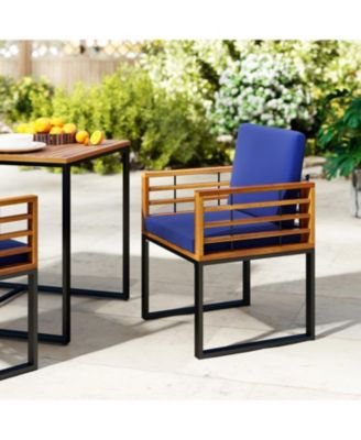 Outdoor Acacia Wood Dining Chair Set with Comfortable Cushions