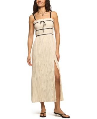 Women's Contrast Piped Square Neck Dress