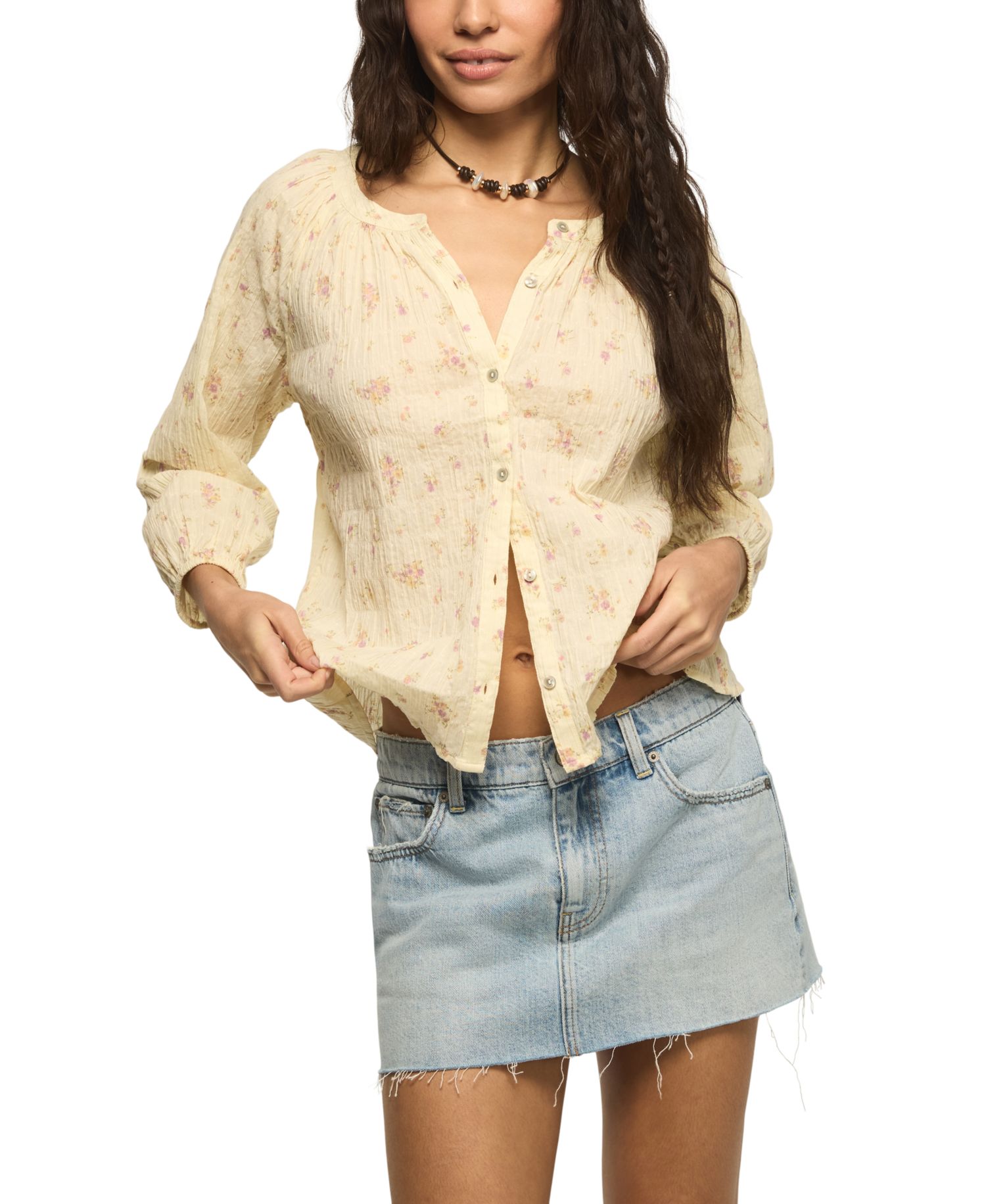 Women's Scoop Neck Button Top