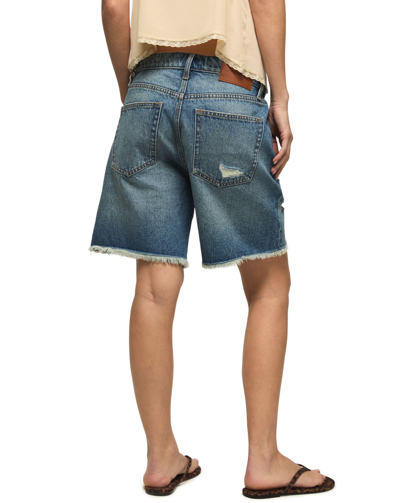 Женские шорты Lucky Brand Cotton Baggy Classic High-Rise, цвет: Выцветший жёлтый варёный — фото 6