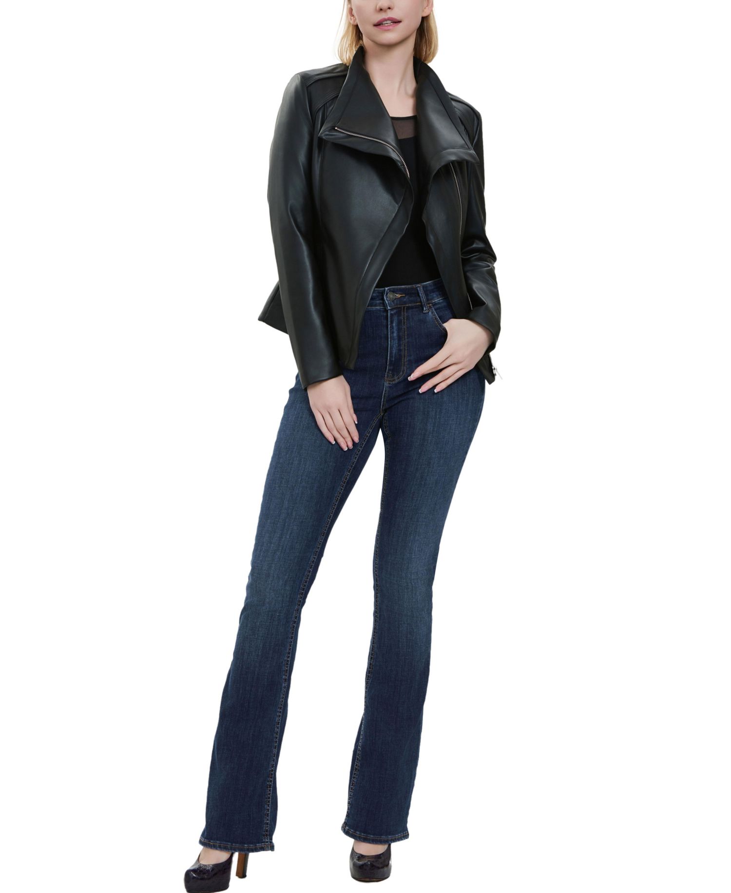 Women's Faux Leather Moto Jacket