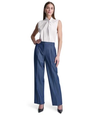 Petite Dressy Straight Fit Denim Trousers
