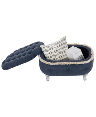 Ottoman with Storage Upholstered Foot Stools, Window Bench with Fringe, Bed End Bench for Bedroom, Entryway and Cloakroom