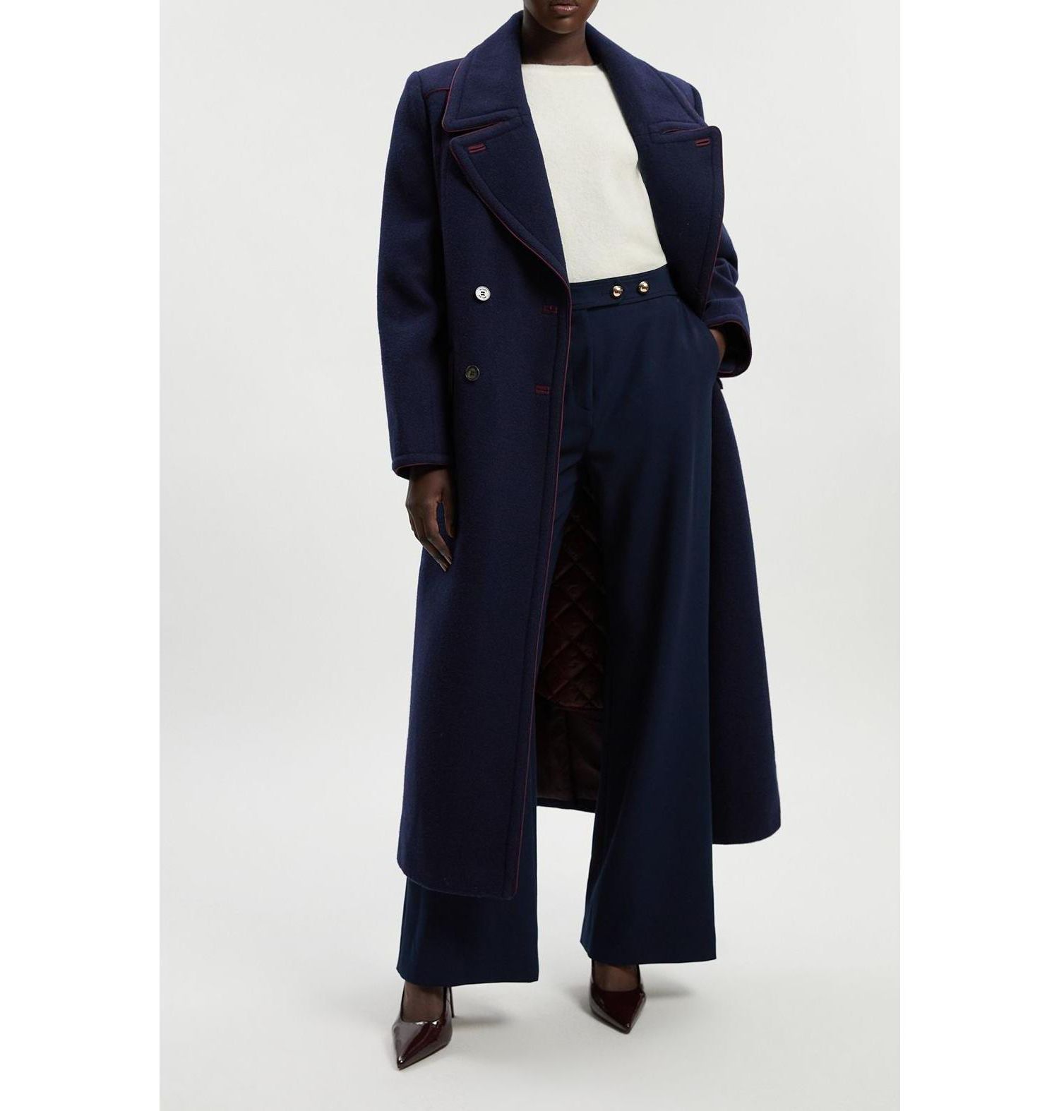 Women's Tailored Padded Lined Midi Coat