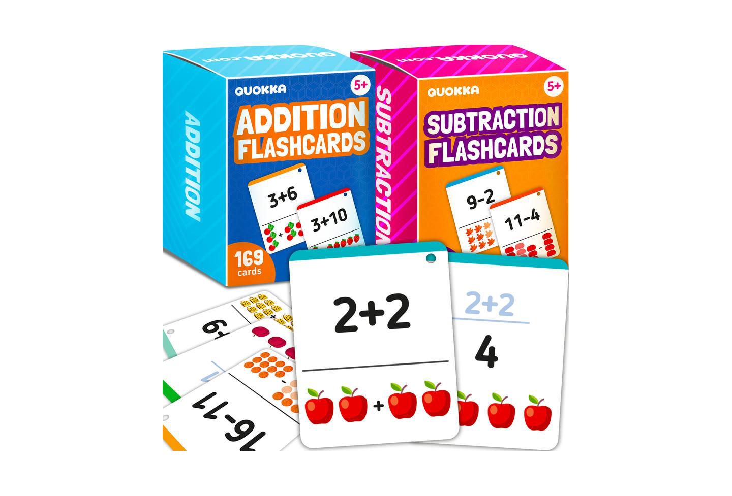 Детские игрушки Quokka Flash Cards Grades 1-3 Math 338-Piece Set, Ages 4+, цвет: 338 Add & Substract — фото 1