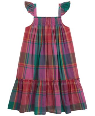 Girls' 2T-6X Plaid Cotton Madras Dress