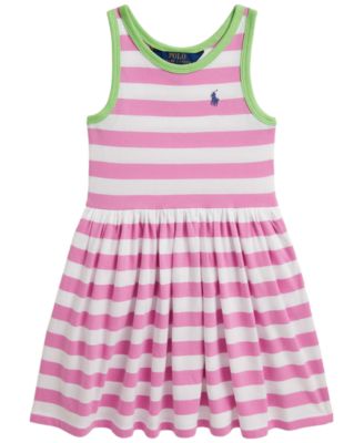 Girls' 2T-6X Striped Cotton Jersey Dress
