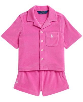 Polo Ralph Lauren Girls' 2T-6X Terry Shirt & Short, 2-Piece Set