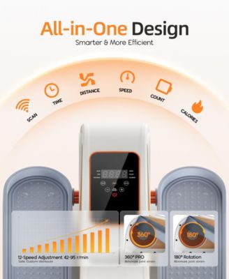 Under Desk Elliptical Machine Pedal Exerciser 12 Speeds with Remote & Resistance Bands