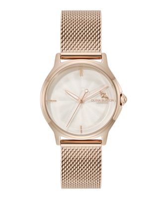 Women's OB Classic Bee Rose Gold Tone Stainless Steel Mesh Bracelet Watch, 29.8mm