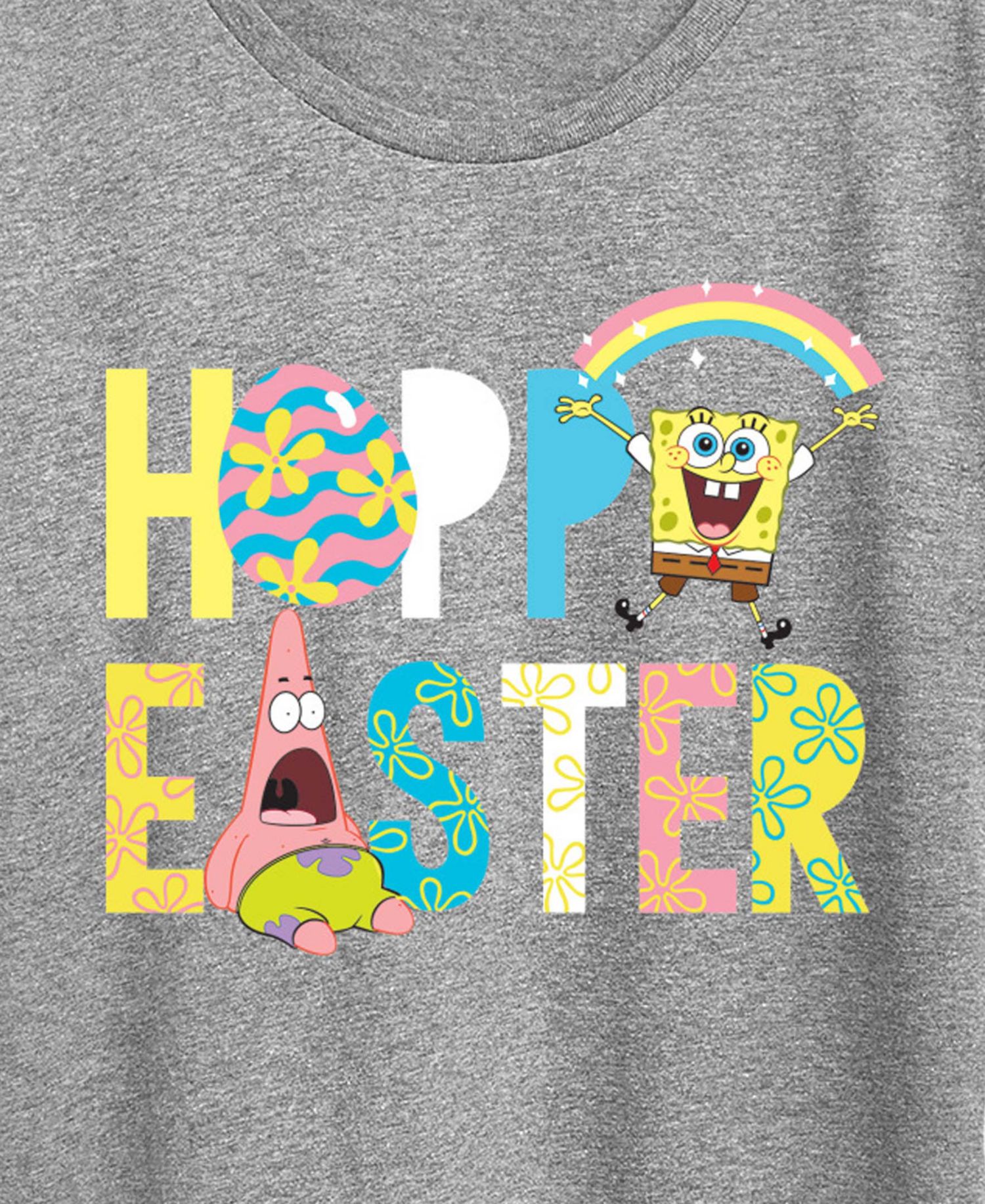 Plus Size Square Pants Hoppy Easter Icons Short-Sleeve Graphic T-Shirt