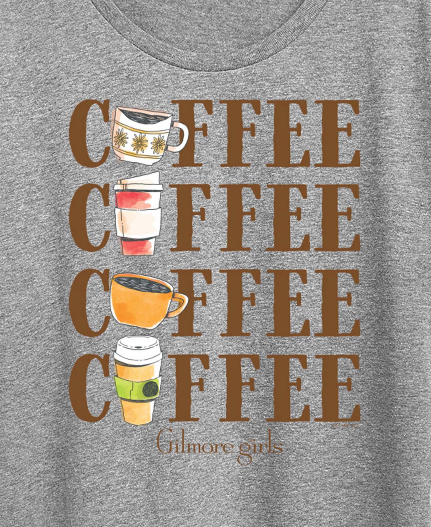 Plus Size Gilmore Girls Coffee Repeated Short-Sleeve Graphic T-Shirt