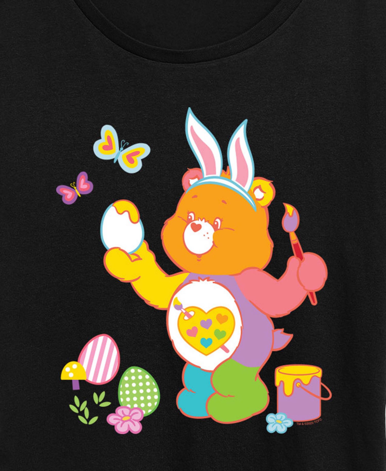 Plus Size Care Bears Painting Easter Eggs Short-Sleeve Graphic T-Shirt