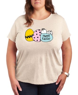 Plus Size Peanuts Snoopy Happy Easter Eggs Short-Sleeve Graphic T-Shirt