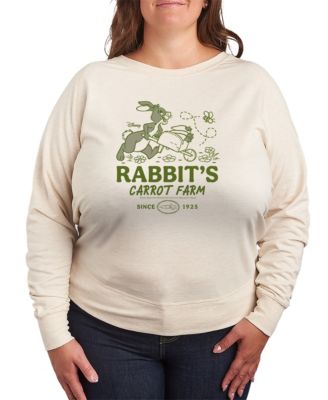 Plus Size Winnie The Pooh Rabbit Carrot Farm French Terry Long-Sleeve T-Shirt