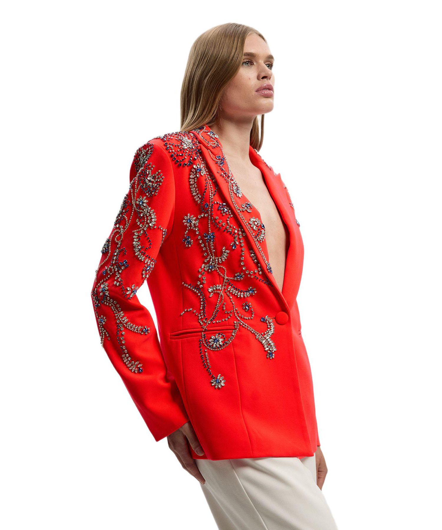 Women's Embellished Single Breasted Blazer