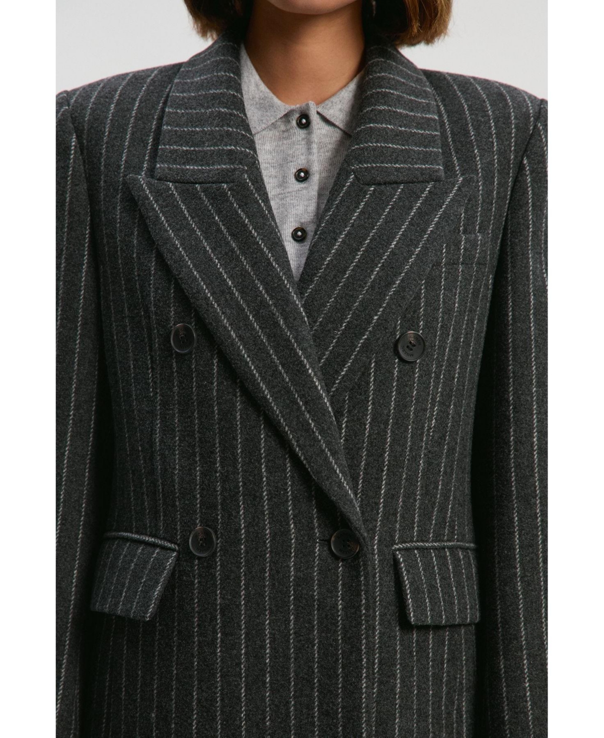 Karen Millen Women's Double Breasted Tailored Maxi Coat