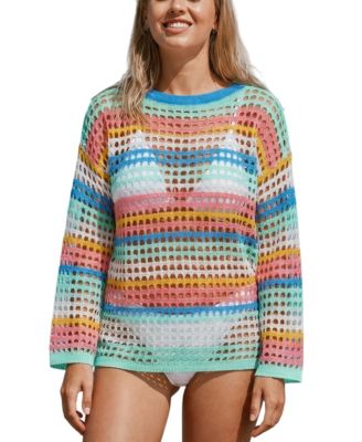 Women's Miami Striped Cover-Up Top