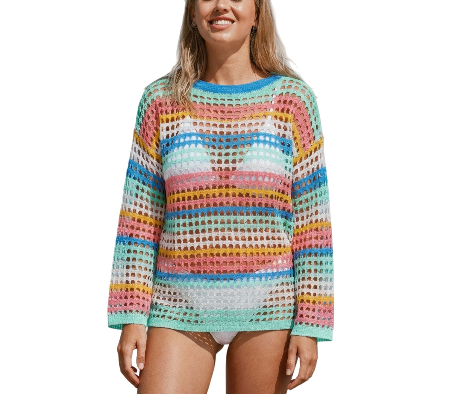 Women's Miami Striped Cover-Up Top