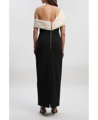 Women's Tailored Taffeta Sleeve Maxi Dress