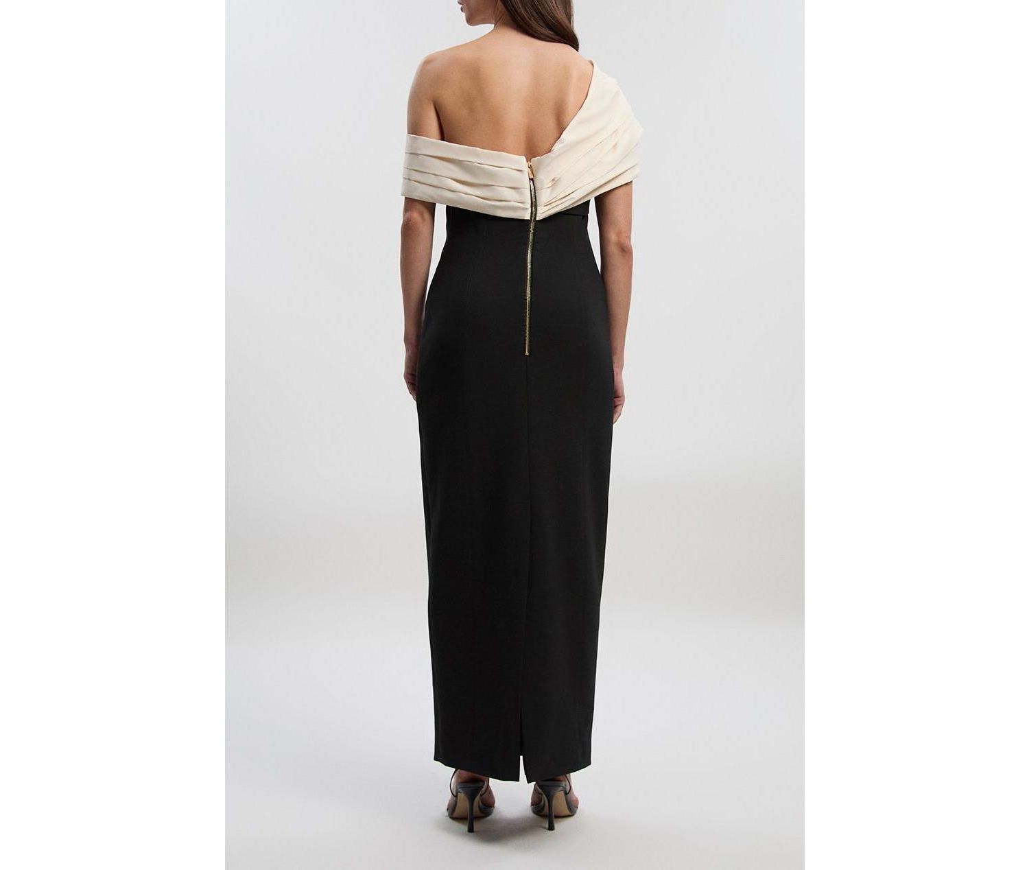 Women's Tailored Taffeta Sleeve Maxi Dress